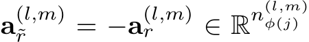  a(l,m)˜r = −a(l,m)r ∈ Rn(l,m)φ(j)