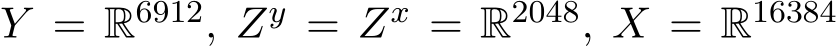  Y = R6912, Zy = Zx = R2048, X = R16384