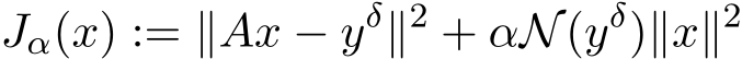 Jα(x) := ∥Ax − yδ∥2 + αN(yδ)∥x∥2