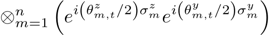  ⊗nm=1�ei(θzm,t/2)σzmei(θym,t/2)σym�