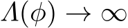 Λ(φ) → ∞