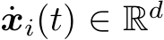 xi(t) ∈ Rd