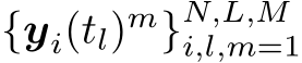  {yi(tl)m}N,L,Mi,l,m=1