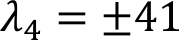 𝜆𝜆4 = ±41