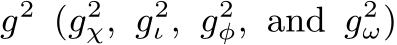  g2 (g2χ, g2ι , g2φ, and g2ω)