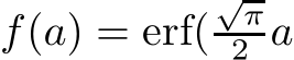  f(a) = erf(√π2 a