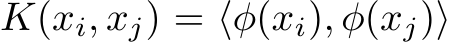 K(xi, xj) = ⟨φ(xi), φ(xj)⟩