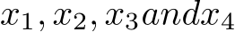 x1, x2, x3andx4