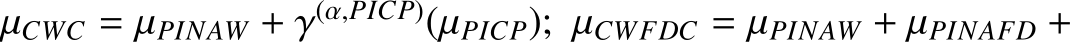 µCWC = µPINAW + γ(α,PICP)(µPICP); µCWFDC = µPINAW + µPINAFD +