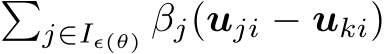 �j∈Iϵ(θ) βj(uji − uki)