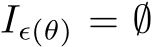  Iϵ(θ) = ∅