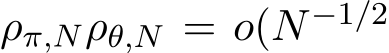 ρπ,Nρθ,N = o(N−1/2