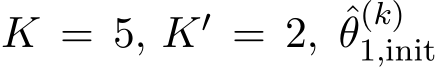  K = 5, K′ = 2, ˆθ(k)1,init 