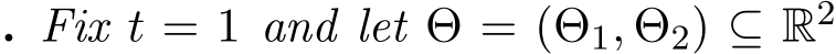 . Fix t = 1 and let Θ = (Θ1, Θ2) ⊆ R2 