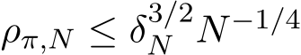  ρπ,N ≤ δ3/2N N−1/4