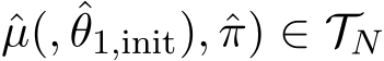 µ(, ˆθ1,init), ˆπ) ∈ TN