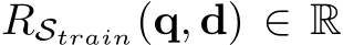  RStrain(q, d) ∈ R