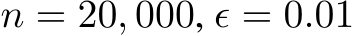  n = 20, 000, ϵ = 0.01