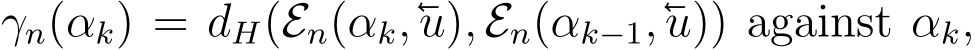  γn(αk) = dH(En(αk,u), En(αk−1,u)) against αk,