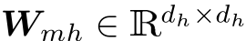  Wmh ∈ Rdh×dh