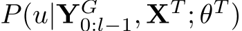 P(u|YG0:l−1, XT ; θT )