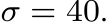  σ = 40.