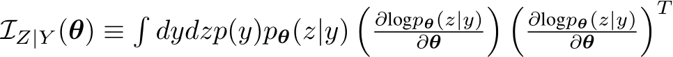 IZ|Y (θ) ≡�dydzp(y)pθ(z|y)�∂logpθ(z|y)∂θ � �∂logpθ(z|y)∂θ �T