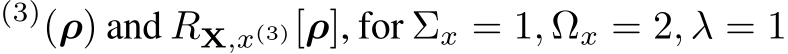 (3)(ρ) and RX,x(3)[ρ], for Σx = 1, Ωx = 2, λ = 1