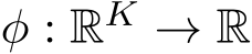  φ : RK → R