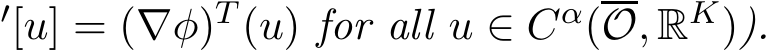 ′[u] = (∇φ)T (u) for all u ∈ Cα(O, RK)).