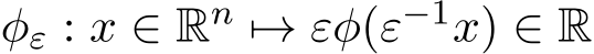 φε : x ∈ Rn �→ εφ(ε−1x) ∈ R