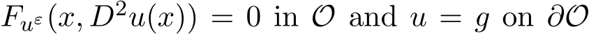  Fuε(x, D2u(x)) = 0 in O and u = g on ∂O