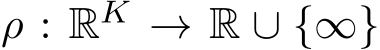  ρ : RK → R ∪ {∞}