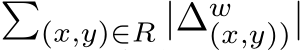 �(x,y)∈R |∆w(x,y))|