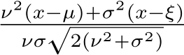 ν2px´µq`σ2px´ξqνσ?2pν2`σ2q