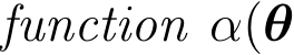 function α(θ