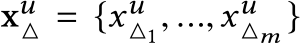  xu△ = {xu△1, ...,xu△m }