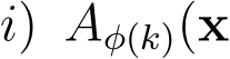 i) Aφ(k)(x