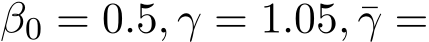 β0 = 0.5, γ = 1.05, ¯γ =