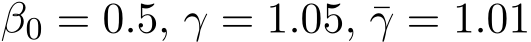  β0 = 0.5, γ = 1.05, ¯γ = 1.01