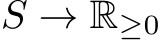 S → R≥0