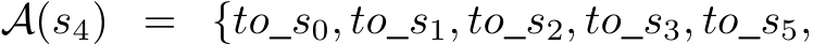  A(s4) = {to s0, to s1, to s2, to s3, to s5,