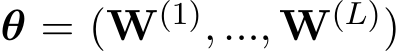  θ = (W(1), ..., W(L))