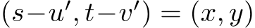  (s−u′, t−v′) = (x, y)