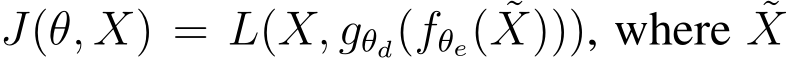J(θ, X) = L(X, gθd(fθe( ˜X))), where ˜X