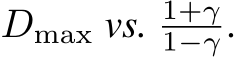  Dmax vs. 1+γ1−γ .