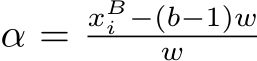  α = xBi −(b−1)ww