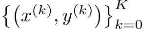 ��x(k), y(k)��Kk=0