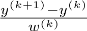 y(k+1)−y(k)w(k)