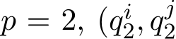  p = 2, (qi2, qj2